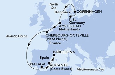 Itinéraire de votre croisière Croisière Europe du Nord  