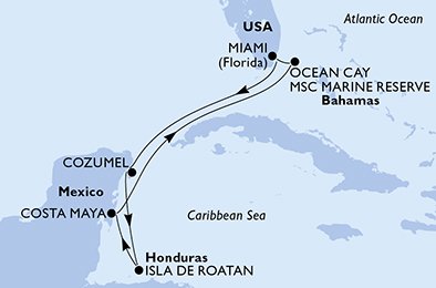 Itinéraire de votre croisière Croisière Caraïbes  Antilles  