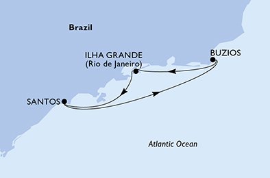 Itinéraire de votre croisière Croisière Brésil  