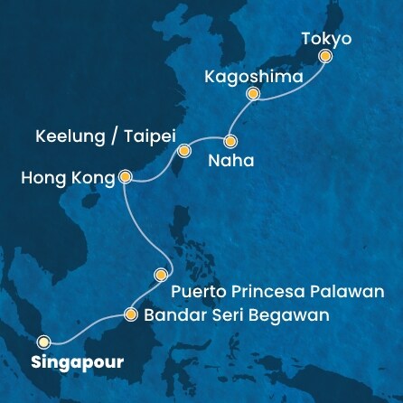 Itinéraire de votre croisière Croisière Asie  