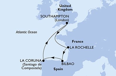 Itinéraire de votre croisière Croisière Europe du Nord  