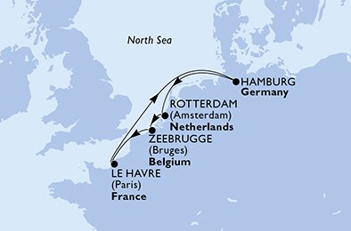Itinéraire de votre croisière Croisière Europe du Nord  