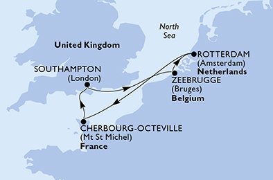 Itinéraire de votre croisière Croisière Europe du Nord  
