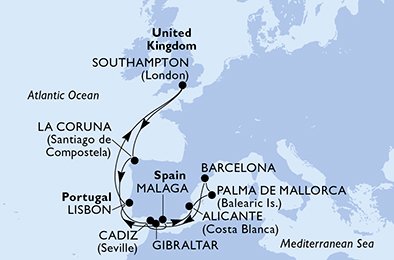 Itinéraire de votre croisière Croisière Europe du Nord  