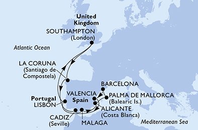 Itinéraire de votre croisière Croisière Europe du Nord  