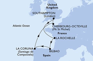 Itinéraire de votre croisière Croisière Europe du Nord  