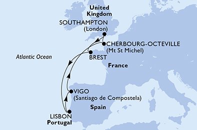 Itinéraire de votre croisière Croisière Europe du Nord  