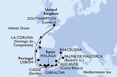 Itinéraire de votre croisière Croisière Europe du Nord  