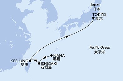 Itinéraire de votre croisière Croisière Asie  