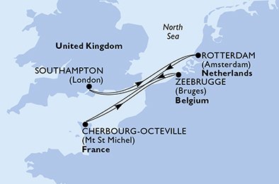 Itinéraire de votre croisière Croisière Europe du Nord  