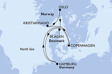 Itinéraire de votre croisière Croisière Norvège  