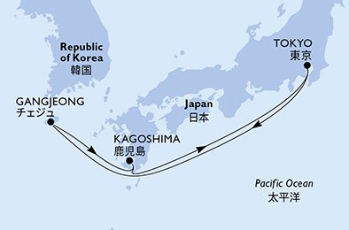 Itinéraire de votre croisière Croisière Asie  