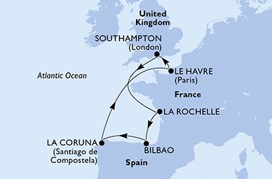Itinéraire de votre croisière Croisière Europe du Nord  