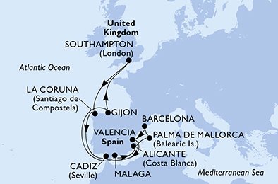 Itinéraire de votre croisière Croisière Europe du Nord  