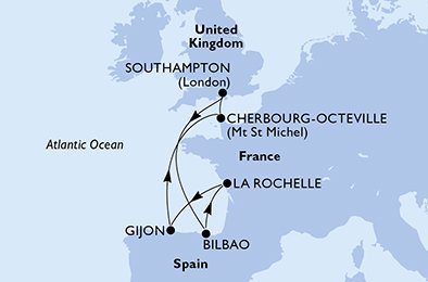 Itinéraire de votre croisière Croisière Europe du Nord  