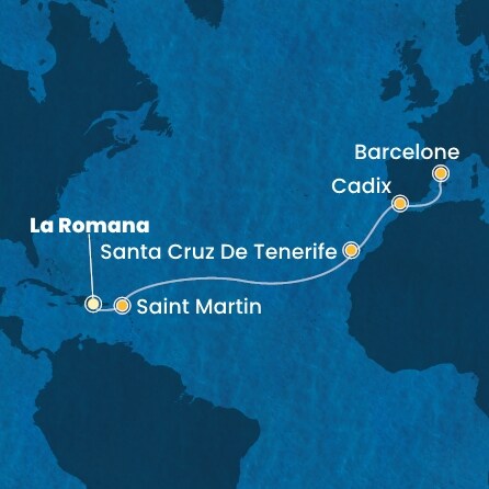Itinéraire de votre croisière Croisière Transatlantique  