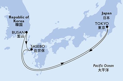 Itinéraire de votre croisière Croisière Asie  