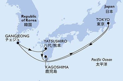 Itinéraire de votre croisière Croisière Asie  
