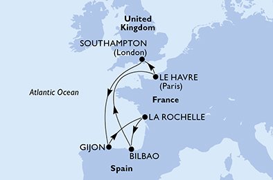 Itinéraire de votre croisière Croisière Europe du Nord  