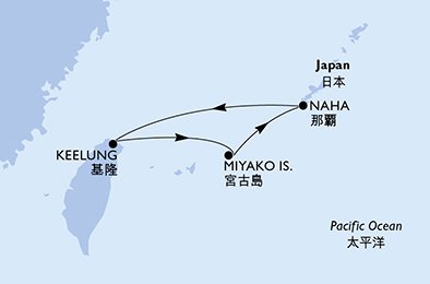 Itinéraire de votre croisière Croisière Asie  