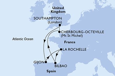 Itinéraire de votre croisière Croisière Europe du Nord  