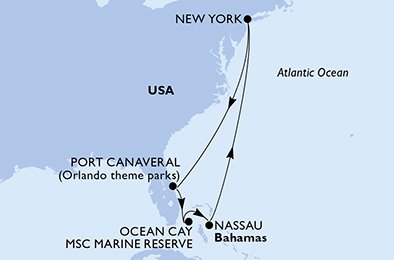 Itinéraire de votre croisière Croisière Bahamas  