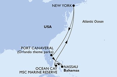 Itinéraire de votre croisière Croisière Bahamas  