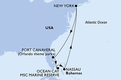 Itinéraire de votre croisière Croisière Bahamas  