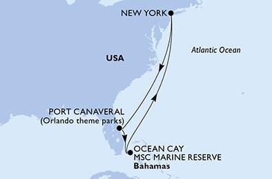 Itinéraire de votre croisière Croisière Bahamas  