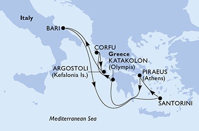 Itinéraire de votre croisière Croisière Iles grecques  