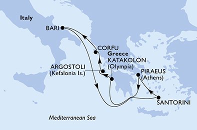 Itinéraire de votre croisière Croisière Iles grecques  