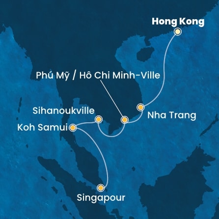 Itinéraire de votre croisière Croisière Asie  