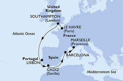 Itinéraire de votre croisière Croisière Europe du Nord  