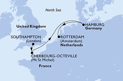 Itinéraire de votre croisière Croisière Europe du Nord  