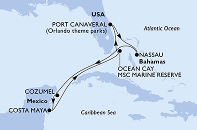 Itinéraire de votre croisière Croisière Caraïbes  Antilles  