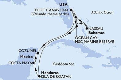 Itinéraire de votre croisière Croisière Caraïbes  Antilles  