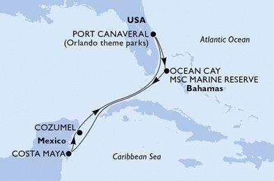 Itinéraire de votre croisière Croisière Caraïbes  Antilles  