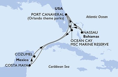 Itinéraire de votre croisière Croisière Caraïbes  Antilles  