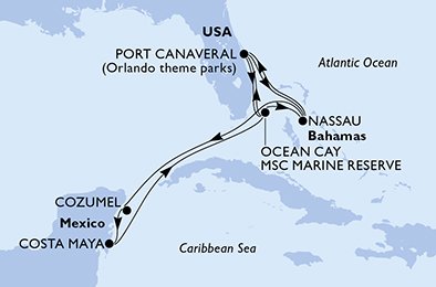 Itinéraire de votre croisière Croisière Caraïbes  Antilles  