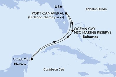 Itinéraire de votre croisière Croisière Caraïbes  Antilles  