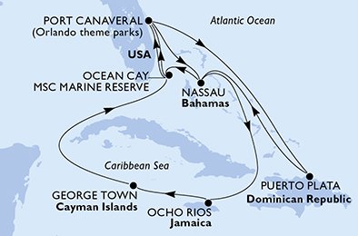 Itinéraire de votre croisière Croisière Caraïbes  Antilles  