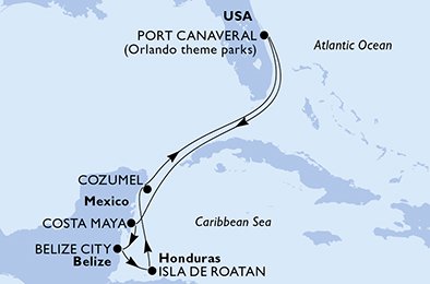 Itinéraire de votre croisière Croisière Caraïbes  Antilles  