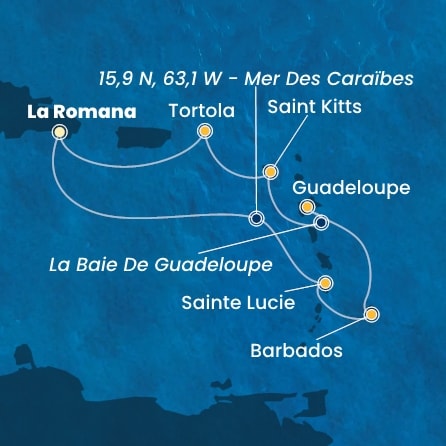 Itinéraire de votre croisière Croisière Caraïbes  Antilles  