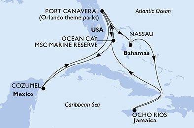 Itinéraire de votre croisière Croisière Caraïbes  Antilles  
