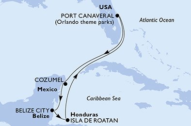Itinéraire de votre croisière Croisière Caraïbes  Antilles  
