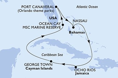 Itinéraire de votre croisière Croisière Caraïbes  Antilles  
