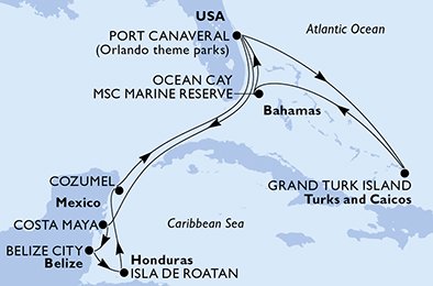 Itinéraire de votre croisière Croisière Caraïbes  Antilles  