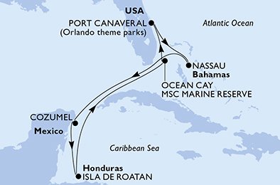 Itinéraire de votre croisière Croisière Caraïbes  Antilles  