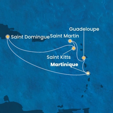 Itinéraire de votre croisière Croisière Caraïbes  Antilles  
