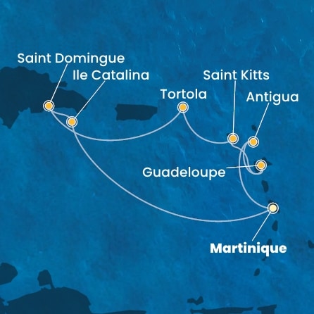 Itinéraire de votre croisière Croisière Caraïbes  Antilles  